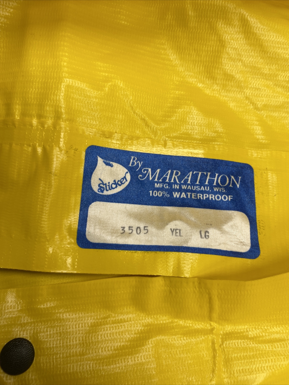 New Marathon 100% Waterproof Slicker Jacket Size L Yellow 3505 Rain Coat