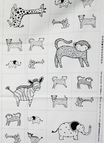 SAVANNAH Moda FABRIC quilting panel monkey leopard Gingiber sew black 48221-21 - Picture 4 of 10