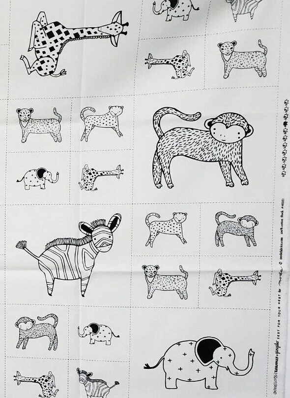 SAVANNAH Moda FABRIC quilting panel monkey leopard Gingiber sew black 48221-21 - Image 4 of 4