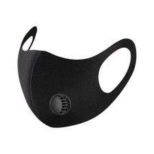Face Mask Fashion With Filter Valve Vent Reusable Breathable Washable Black