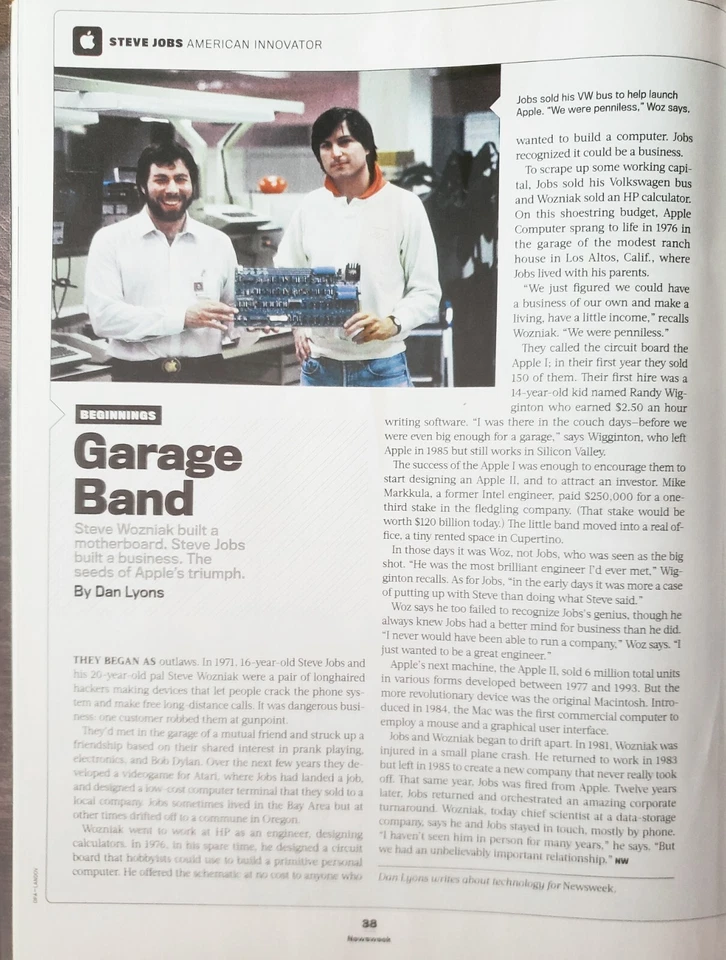STEVE JOBS  Apple Computer Newsweek 2011 Commemorative Issue 1955-2011 no label - Image 3 of 4