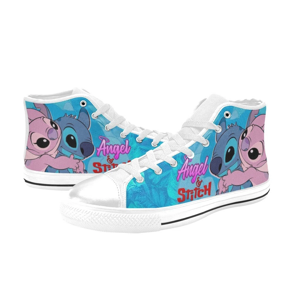 Stitch And Angel High Top Shoes Sneakers