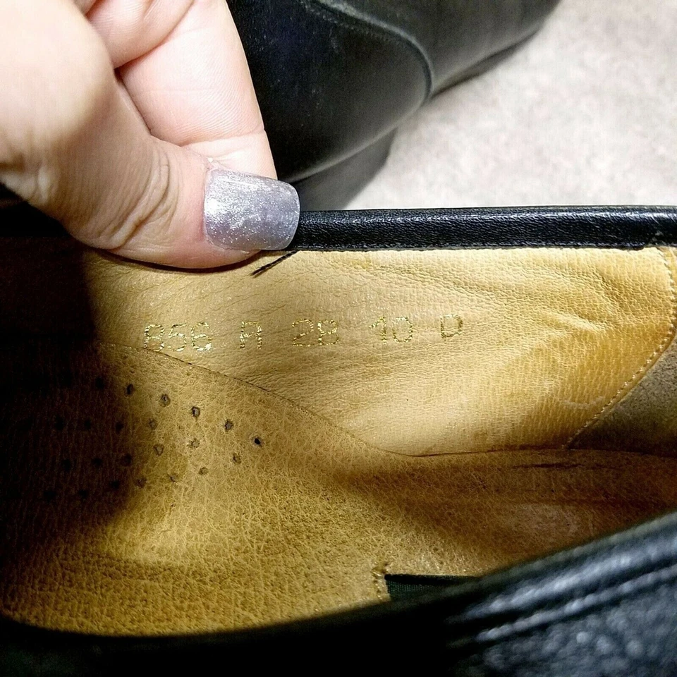 Zapatos de vestir mocasines Regal para hombre 856 R28 talla 10 D de cuero negro sin cordones con borlas Foto 2 de 4