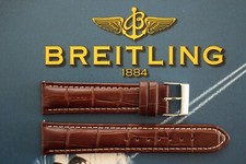 EXOTIC 20MM BROWN CROCO PRINT WATCH BAND WATCHBAND BRACELET STRAP FOR BREITLING