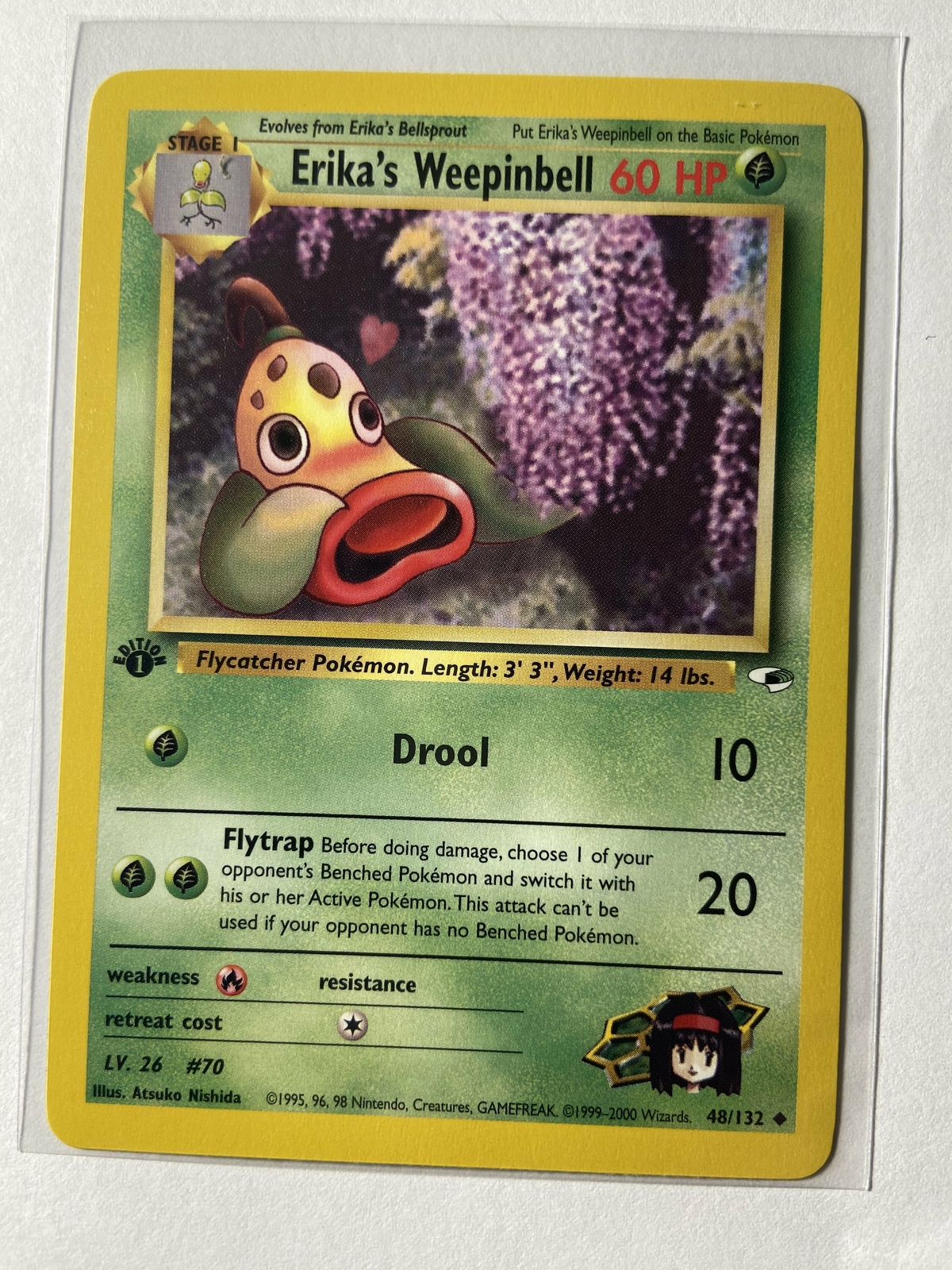 Erika's Weepinbell 1st edition Near mint condition ENGLISH 48 /132 Gym Heroes