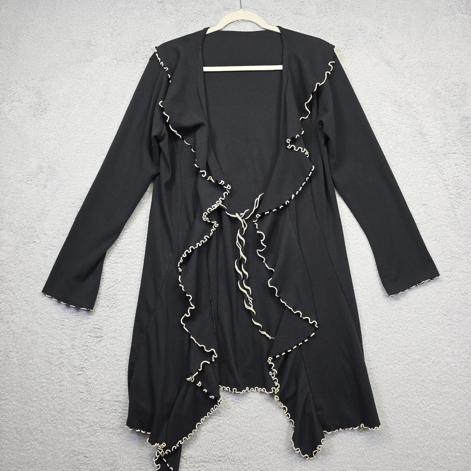 Cárdigan plumero Laura Hlavac para mujer L negro con volantes caprichoso steampunk Foto 2 de 4