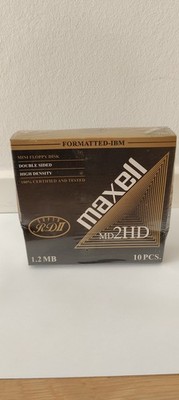 Maxell MD2HD 5,25'' Floppy Disketten 10er HD NOS OVP Sealed