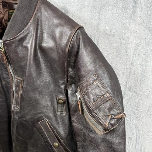 Buzz Rickson's William Gibson MA-1 Leather Flight Jacket Size 40 image 5