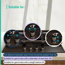 Stove Knob Covers for Child Safety - 5 1 Pack Upgraded Double-Key Design, Uni...