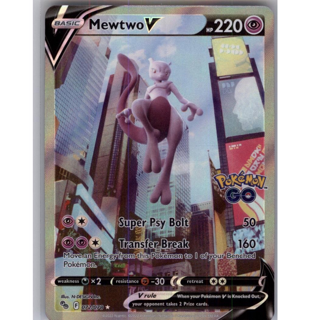 Mewtwo V (Alternate Full Art) Holo Ultra Rare Pokemon GO 072/078 NM