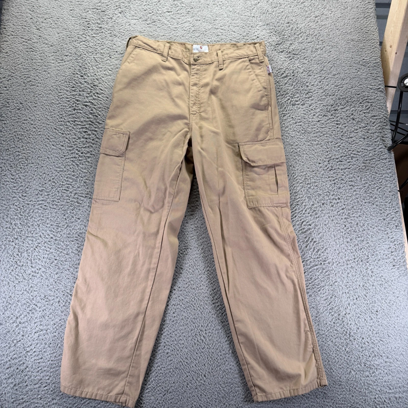 Vintage Tyndale Pant Mens 36x30 Beige Cotton Cargo Straight Utility Workwear USA
