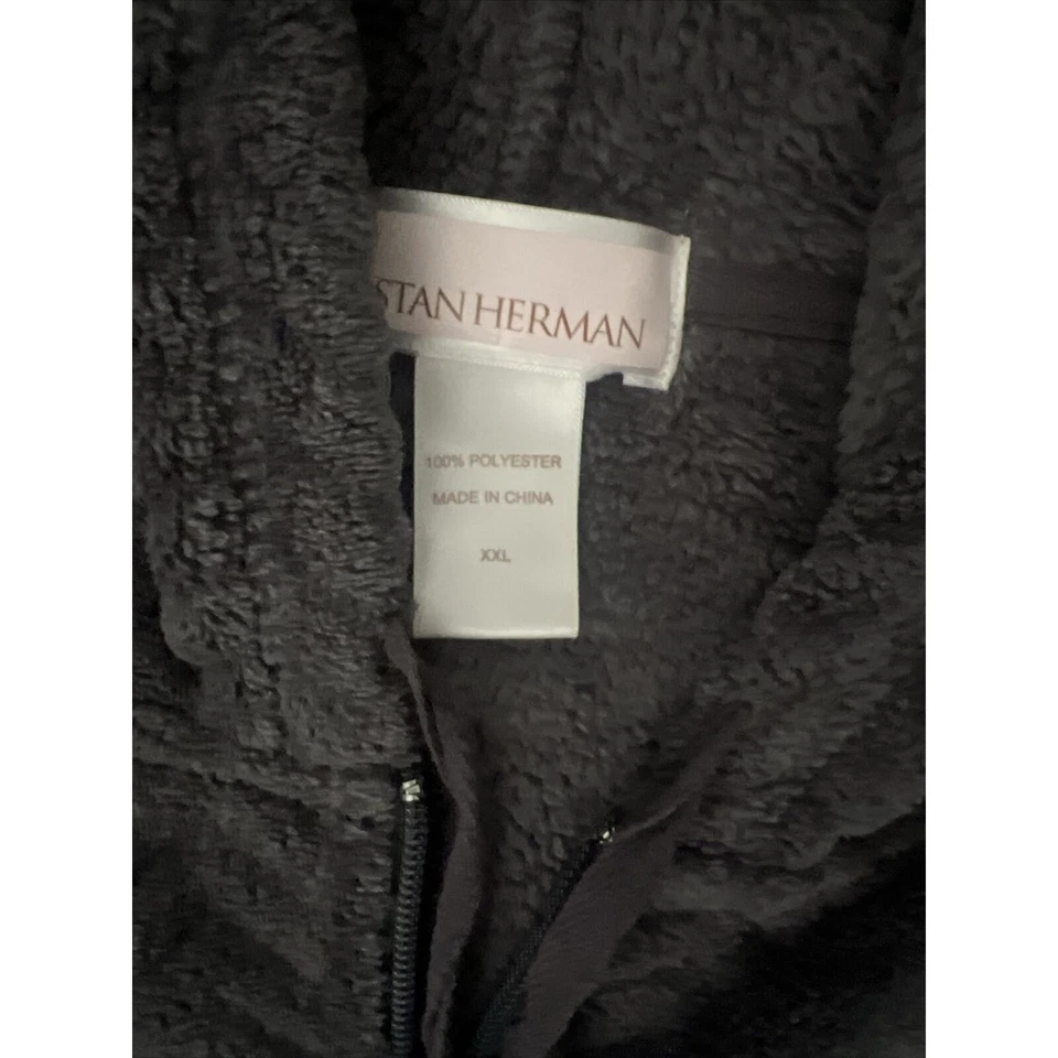 Stan Herman Women’s Fleece Jacket Size 2XL Gray Full Zip Hoodie Plush - Image 3 of 4