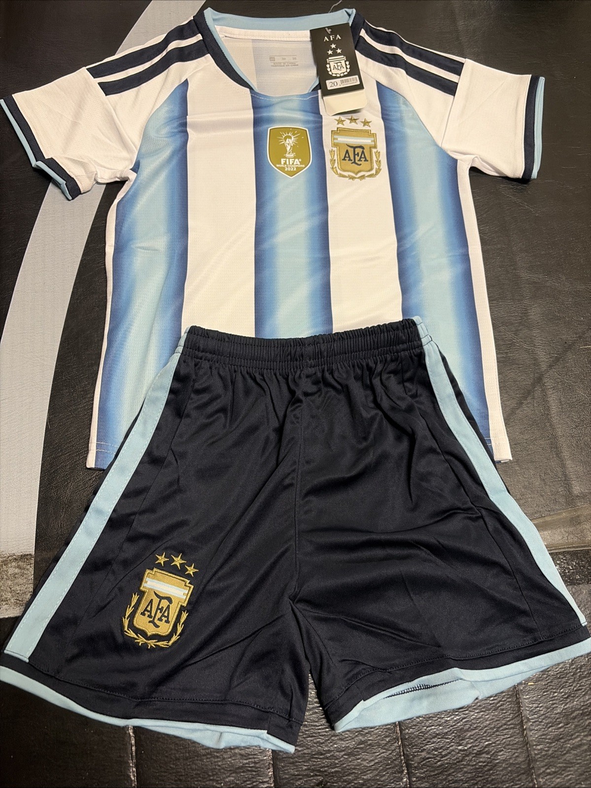 Messi Youth Large Jersey #10 Argentina World Cup Full Kit