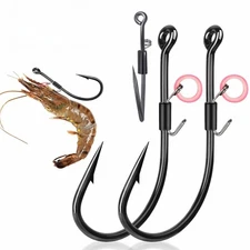 10Pcs Live Shrimp Hooks High Strength Catfish Fishing Hooks Saltwater Freshwater