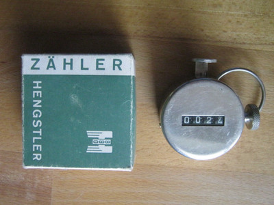 HENGSTLER COUNTER HT 051 Handzähler Stückzähler Metall - Rarität in OVP