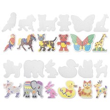 12 PCS 5mm Fuse Beads Boards Animal Shape Clear Plastic 12 Packs, translucent