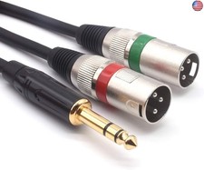 SiYear 1/4" TRS to Dual XLR Male Y Splitter Cable, 6.35mm Quarter inch Stereo