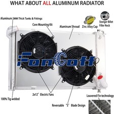 2 Row Aluminum Radiator Wshroud Fan For 1969-72 Chevy Corvette 5.7l Cc1655 2 Row Aluminum Radiator Wshroud Fan For 1969-72 Chevy Corvette 5.7l Cc1655