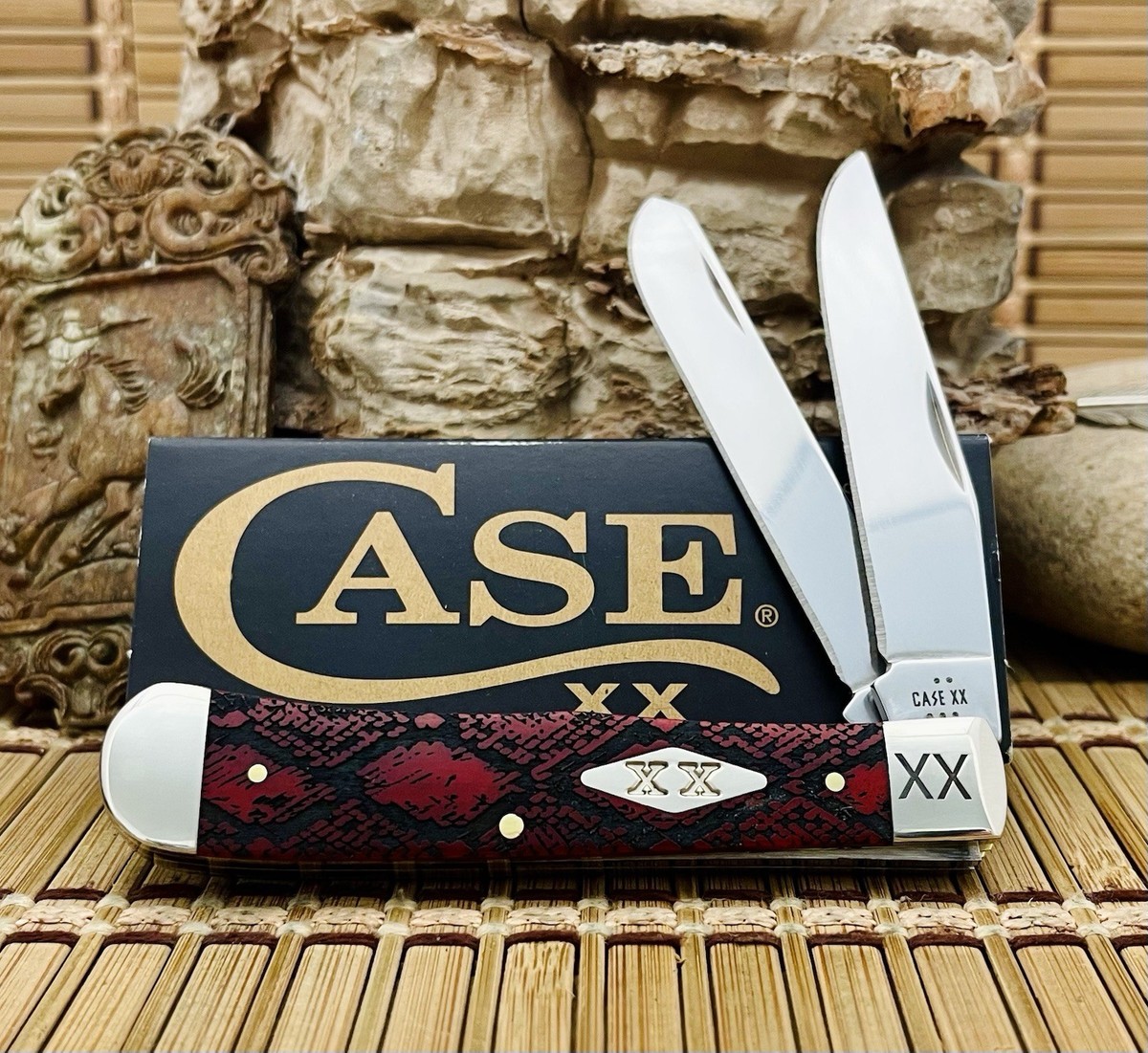 MARK & LONA Original Range Case 迷彩柄 Case XX USA Red Bone Diamondback Snake Skin 1/500 Trapper Pocket