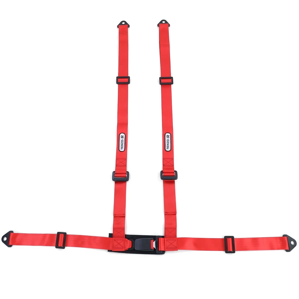 Tenzo-R Sport Tirantes Cinturón De Seguridad 4 Puntos Rojo Con Certificación E - Imagen 2 de 4