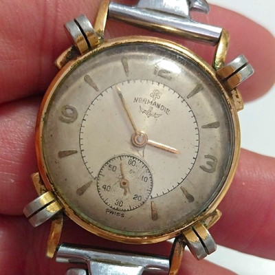 Normandie Damen Armbanduhr Handaufzug Swiss Made kleine Sekunde Edelstahl