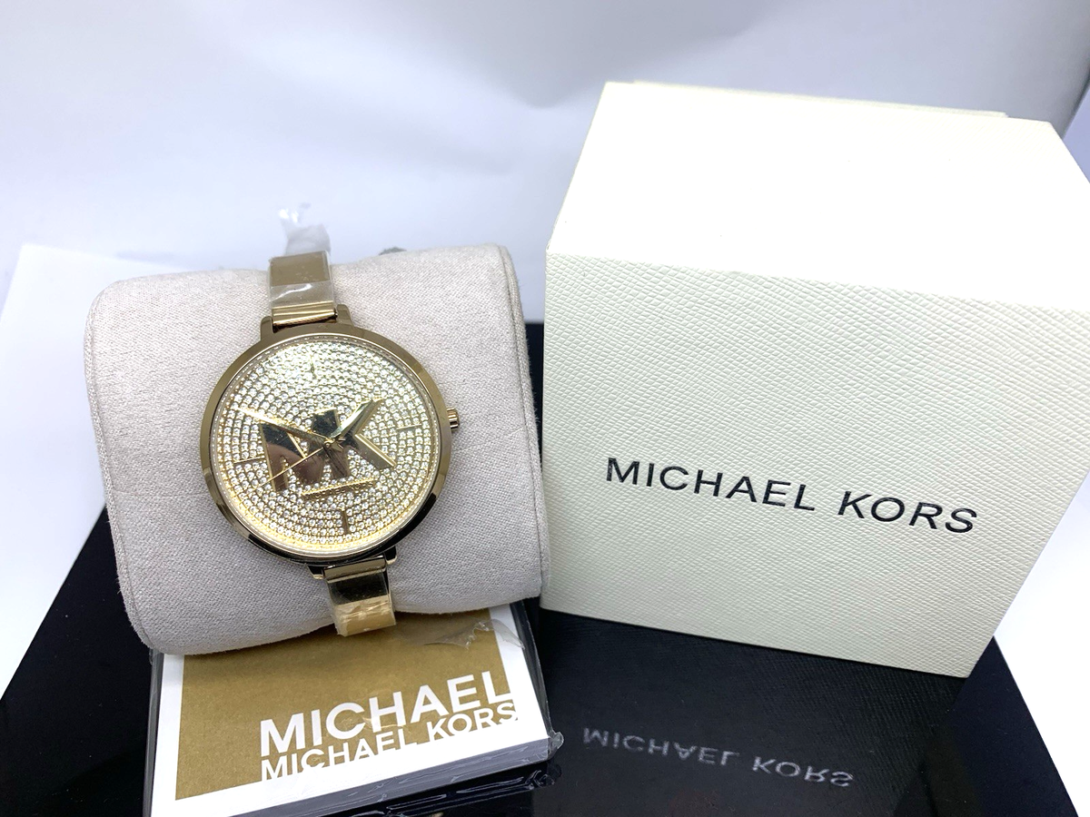 さ*う様 MICHAEL KORS 腕時計 ゴールド クリスタル文字盤 Michael Kors Women's Watch MK4469 Gemmed Bangle Quartz Gold