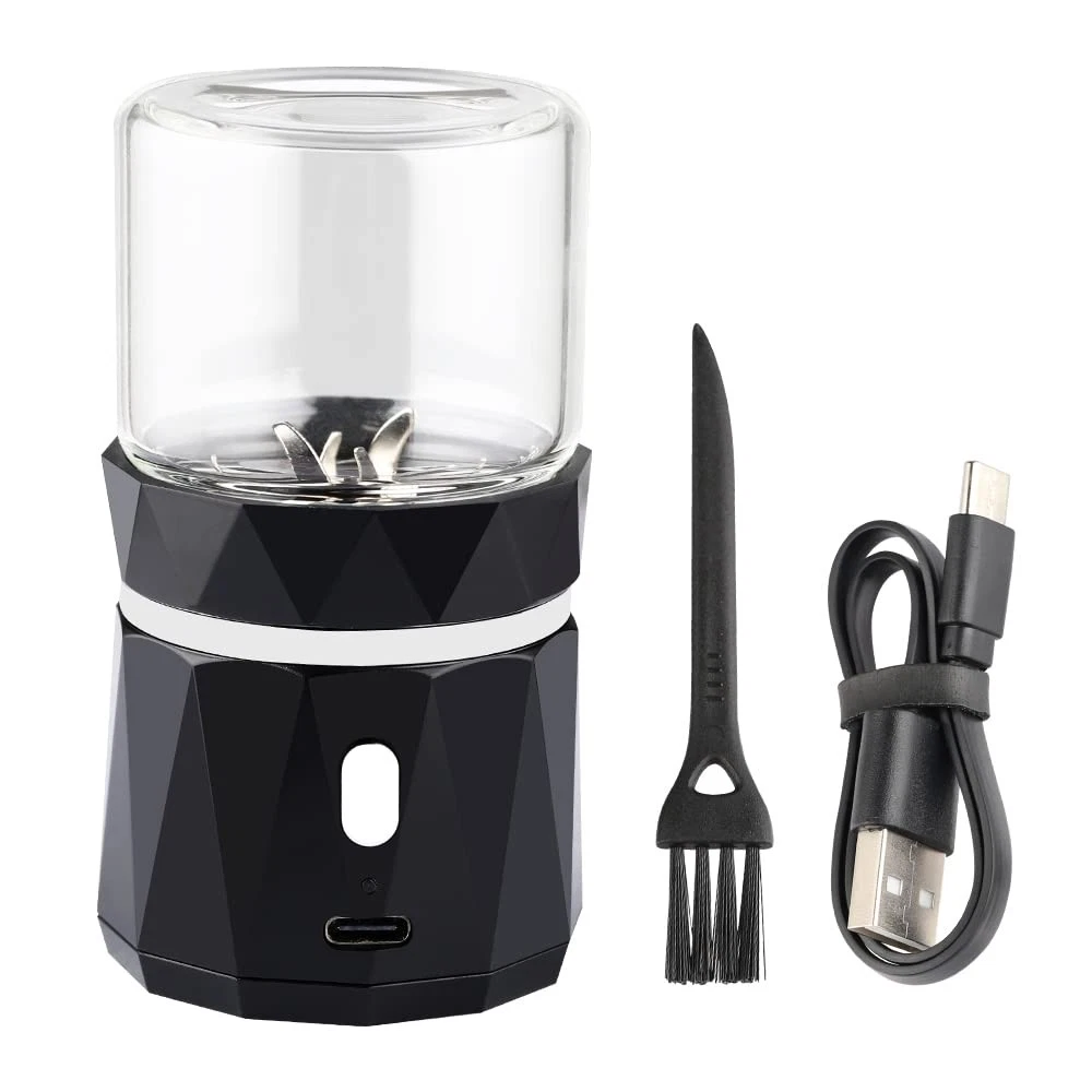 Mini Small Herb Grinder Electric, Spice Crusher With 2inx3.5inches Black