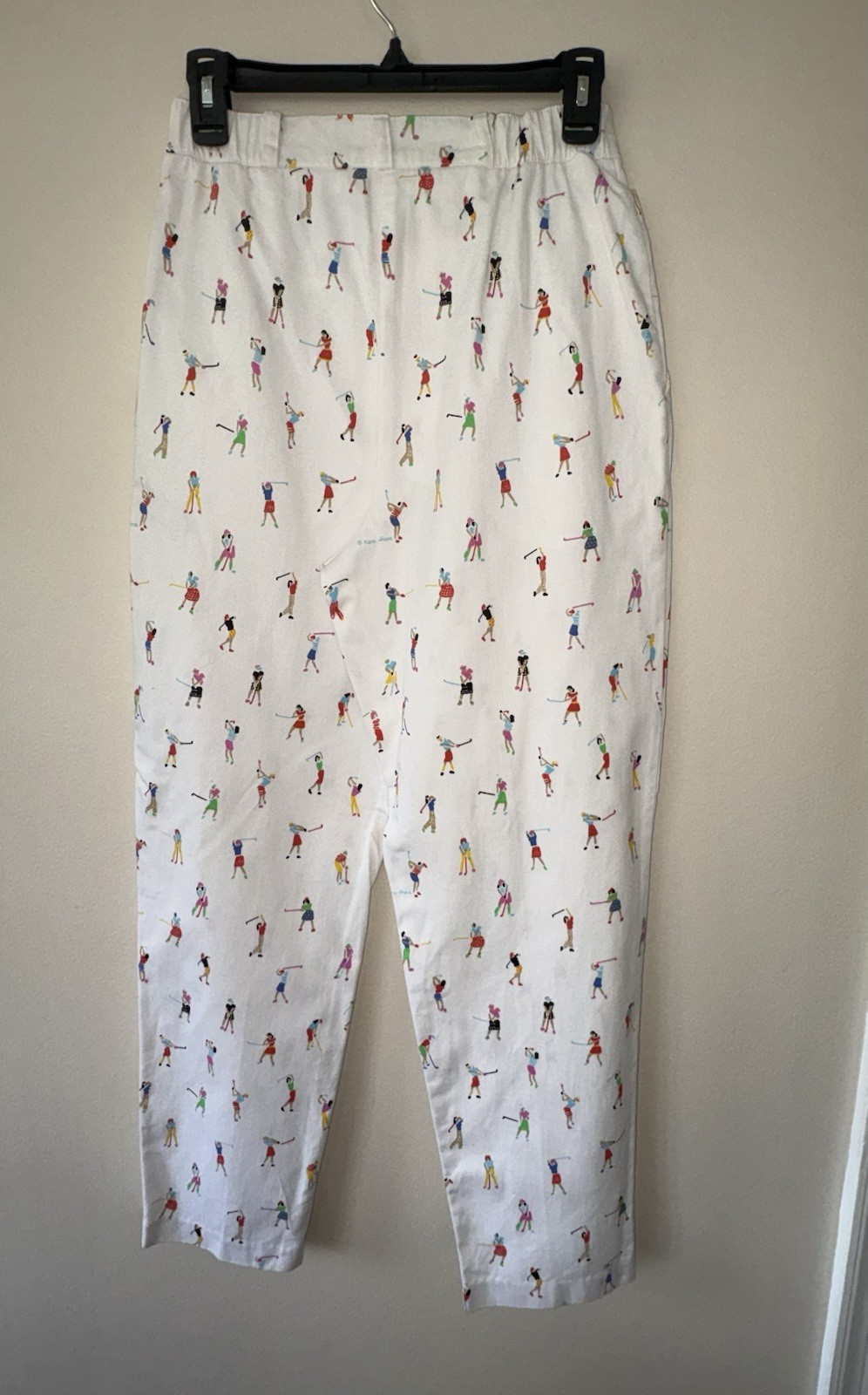 90s GOLF PANTS Vintage Ken Done Golf Pants Art to Wear 80s 90s Print USA Size 8