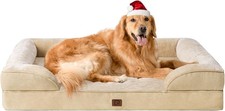Comfortable Greige Orthopedic Dog Bed - Waterproof Memory Foam for XL Dogs