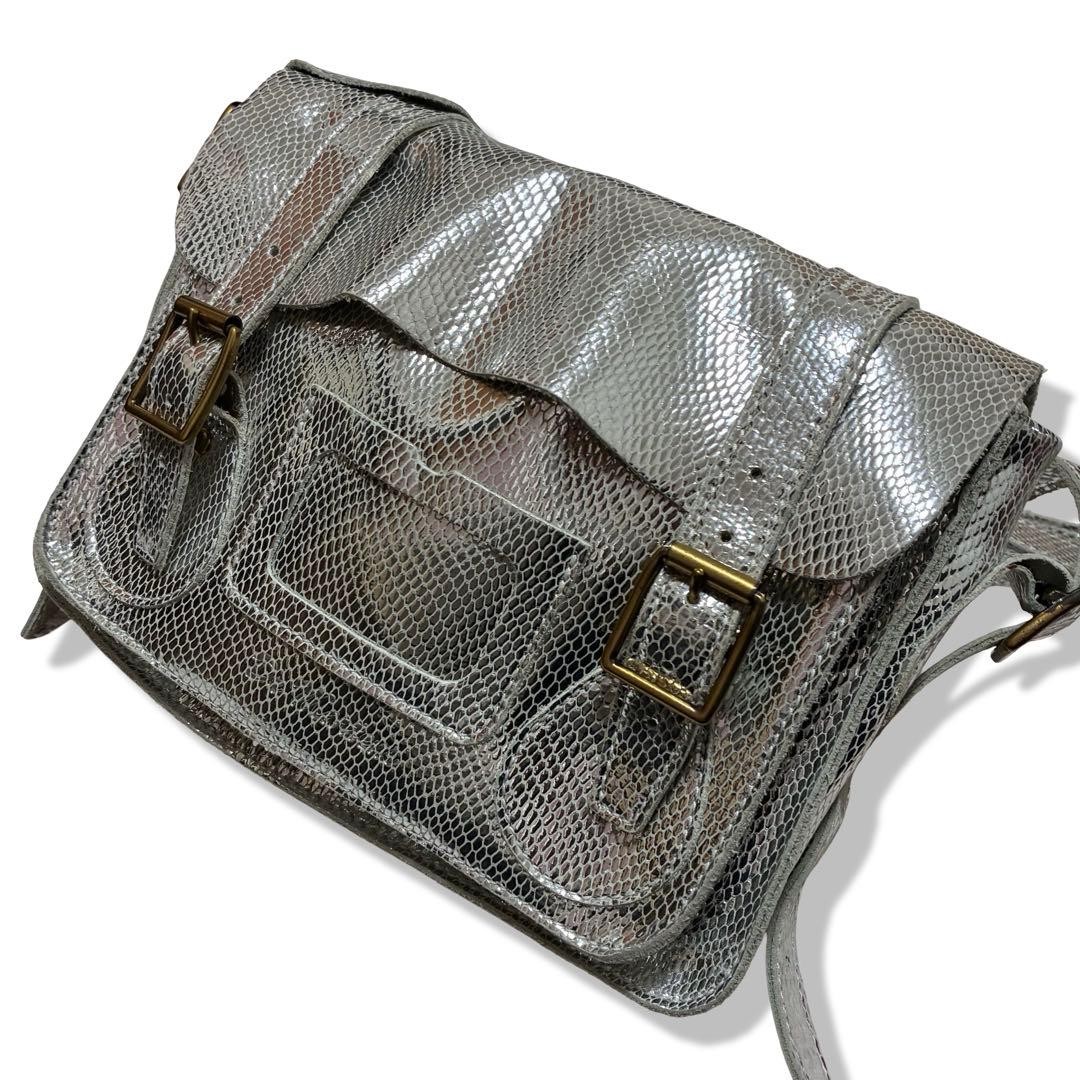 DR MARTENS Messenger Bag Python Silver Vintage Au… - image 12