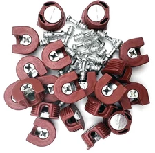 Cam Lock Shelf Support Pin Thread Cabinet Bracket Holder Stud Brown 20 PCS