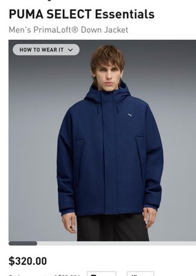 NEW! w/ tag Puma Select Navy Machts Mit Qualitat Primeloft Hoodie Jacket (Small)