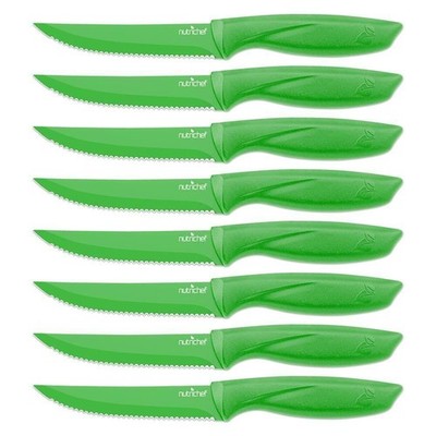 NutriChef 8Pcs Steak Knives Set 3Cr14 SS Non-stick Coating Dishwasher Safe