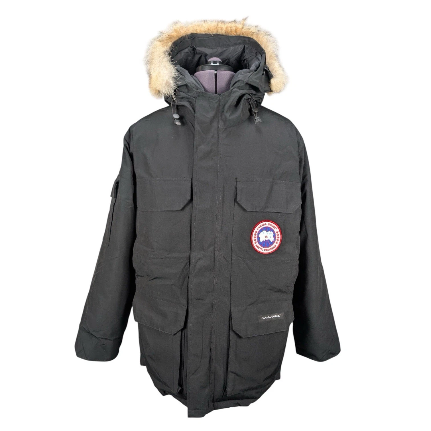 Canada Goose Expedition Parka Heritage Mens Fusion Fit XL 42 Black Fur 2051M NWT