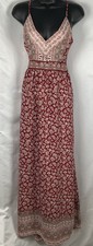 Forever 21 Womens Large Boho Maxi Dress Open Tie Back Festival Hippie 70’s Style