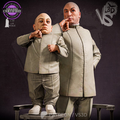 Dr. Evil 3D Printed Figure, Unpainted Austin Powers  Movie Villain Model Kit