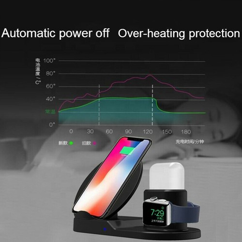 Station de Charge Chargeur Sans Fil 3en1 Dock pour Apple Watch iPhone Pods - Photo 6 sur 10