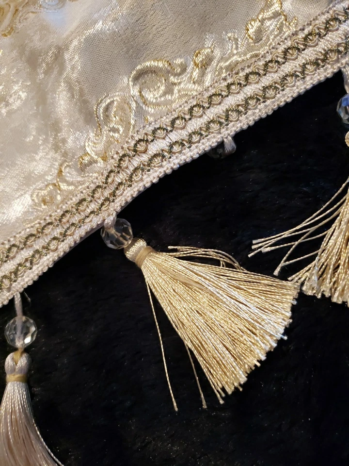 Funda/Funda de Almohada 1 Pieza Jaquard Lujo 20x20 Floral Borlas Damasco Foto 4 de 4