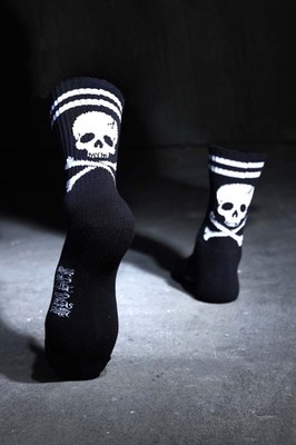 ByTheR Back Skull Logo Sports Cotton Athletic Socks