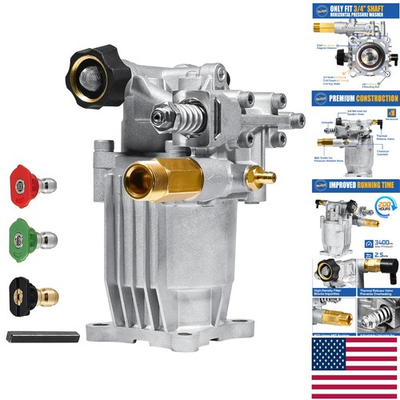 #ad #ad Gasoline Powered 3 4quot; Shaft Pressure Washer Pump 2600 3400 PSI Easy Install $105.58