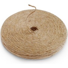 Natural Jute Twine String 600 Feet Flat for Crafts Gift Wrapping Packing