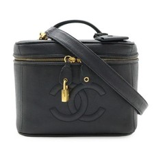 Chanel Caviar Vanity Bag Handbag Women Black One Size