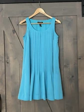 Lauren Ralph Lauren Mini Dress Womens 4 Pintucked Tank A Line Cottagecore LRL