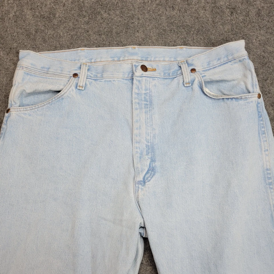 Wrangler Jeans Mens 38x34 Light Wash Cowboy Western Rodeo Ranch Hands Work Wear - Image 4 of 4