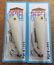 Lot Of 2. Rebel P71 Pop-R Topwater Popper 3". 9/16 Oz. Bone