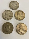 Lot Of 5 Franklin Half Dollars 90% Silver 1951-1962 Exact Coins Delivered Nice