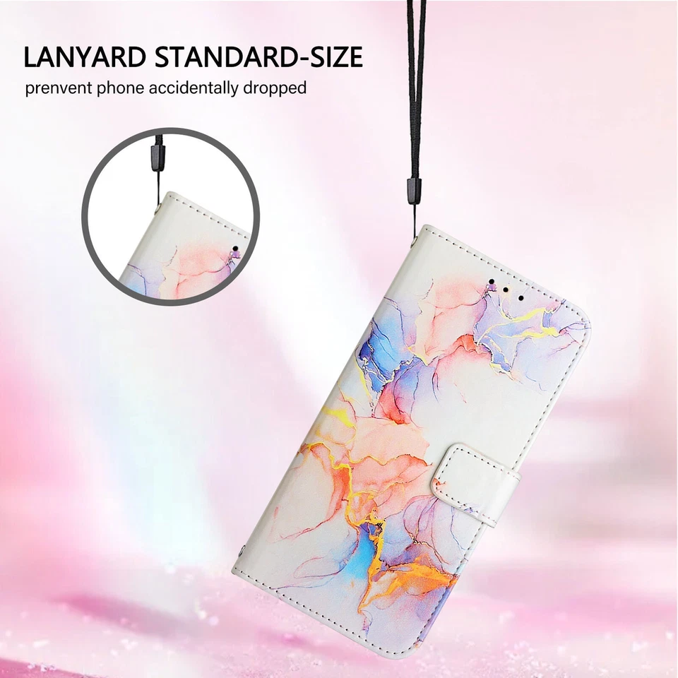 Marble Leather Wallet Phone Case For Infinix Moto Tecno Google TCL ZTE Ulefone - Image 3 of 4