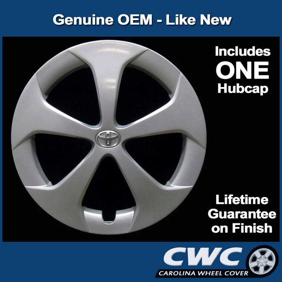 Колпаки колес для Toyota Prius 2012-2015 - оригинальные заводские 15-дюймовые крышки колес 61167 - Изображение 2 из 4