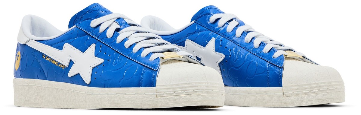 Size 5 - BAPE x adidas Superstar Vintage Blue White for sale