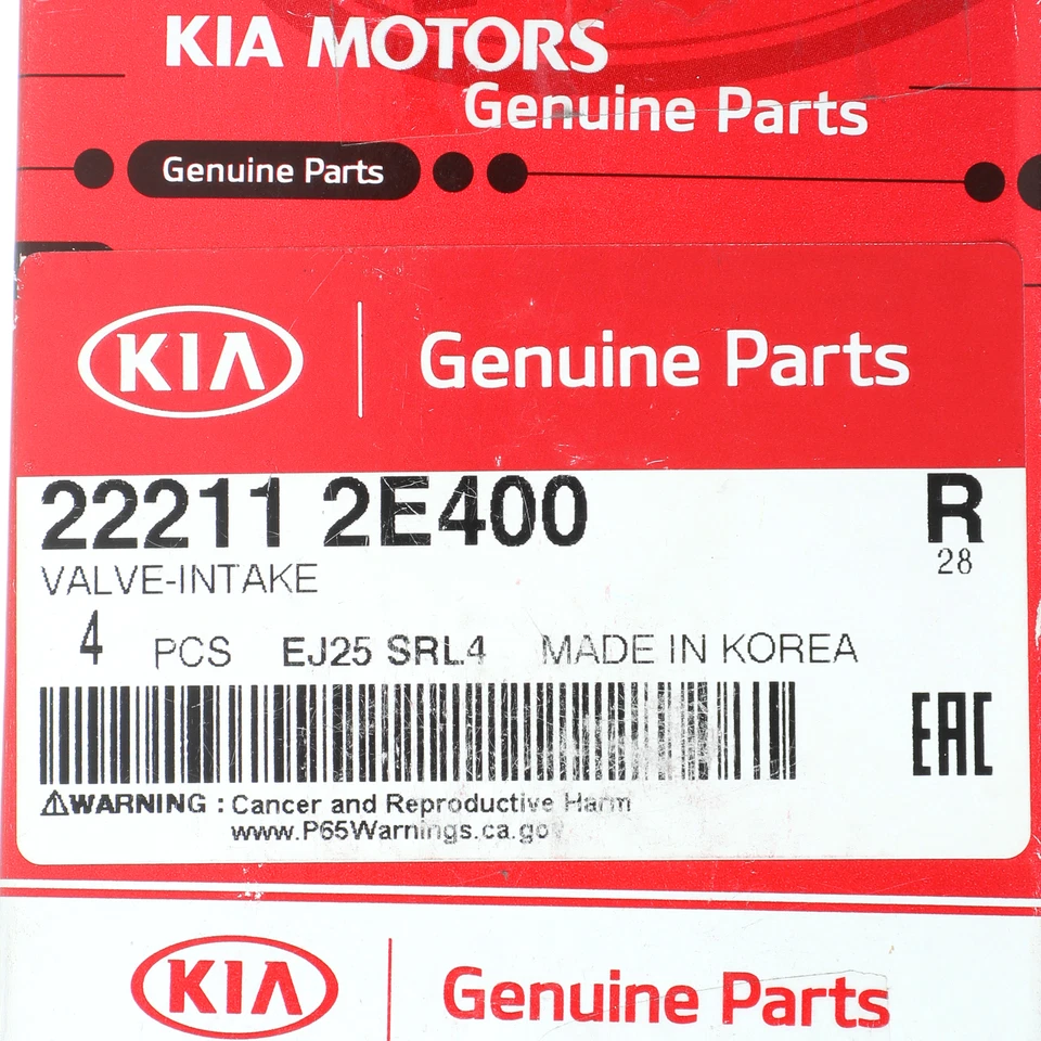 Válvula de admisión genuina Hyundai 2011-2021 Kona Tucson Veloster Elantra 22211-2E400 Foto 4 de 4